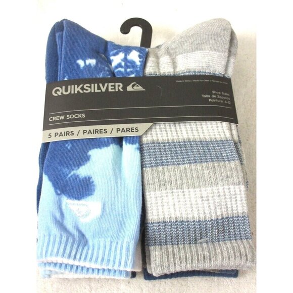 Men's Quiksilver Surf Crew Length socks lot of 5 pairs Size 6-12 NWT - Picture 5 of 9